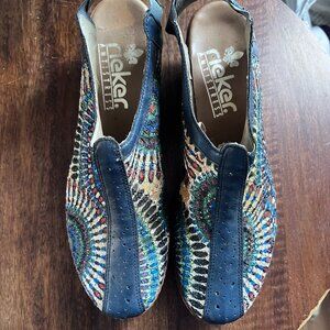 Rieker Antistress Navy / Multi-color Slingback Booties Size EUR 38, worn once